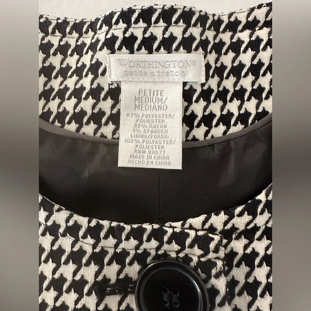Vintage Houndstooth Stretch Blazer Sz PM - Picture 9 of 14